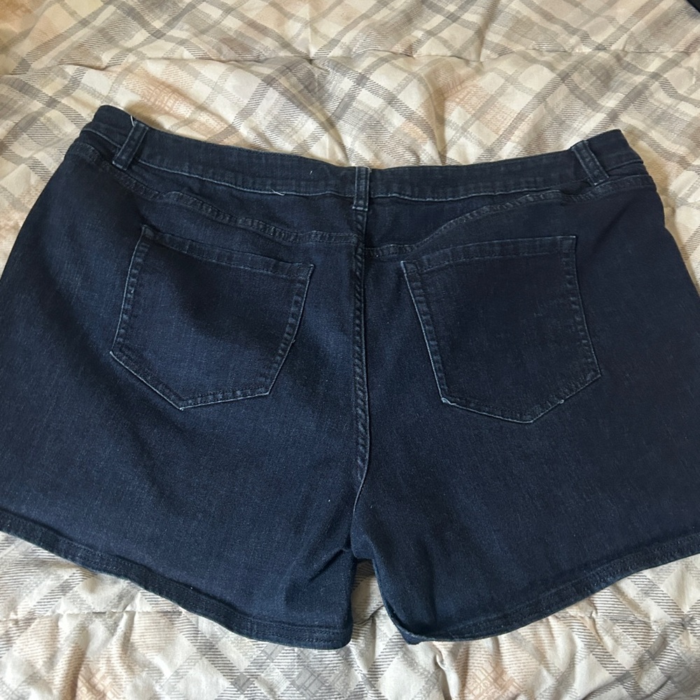 Lane Bryant Navy Blue Denim Shorts - Picture 4 of 5